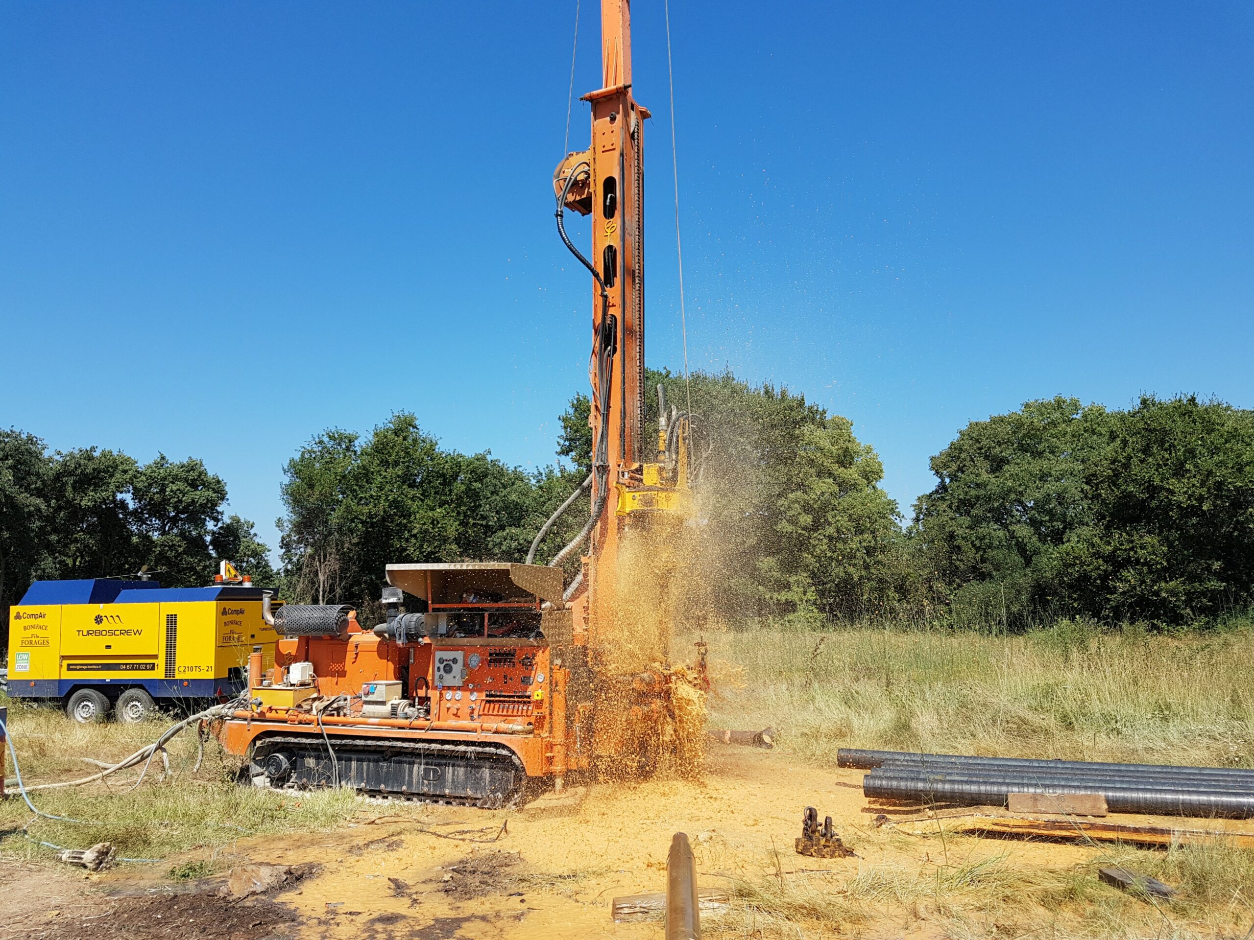 Nos actualités 7 Réalisation d’un forage de reconnaissance pour l’AEP de la commune de Lunel.